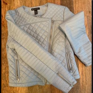 Quilted faux leather coat